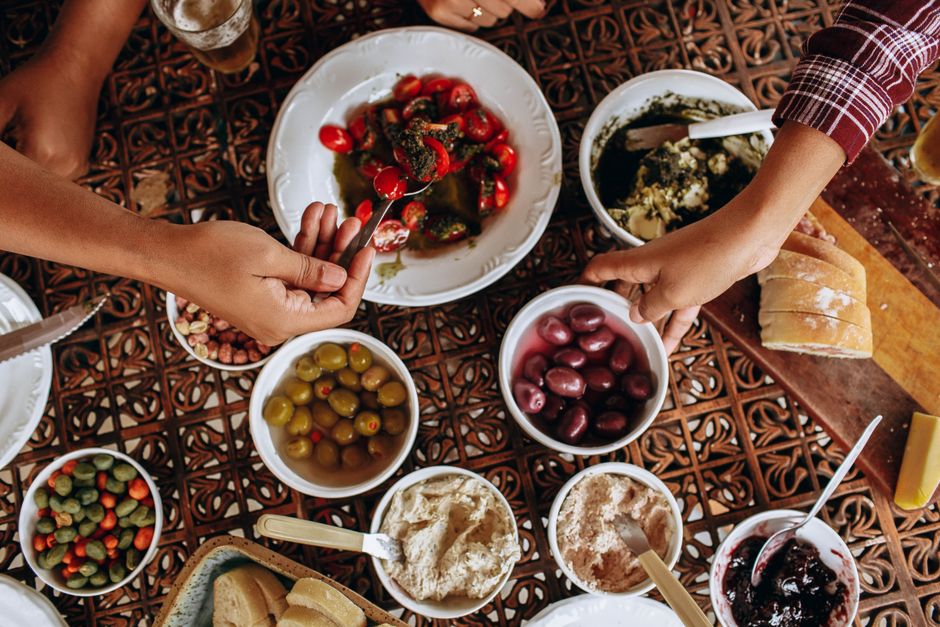 Warm Dip Table — family style pasta with a mix of textures — food · Food & Hosting
