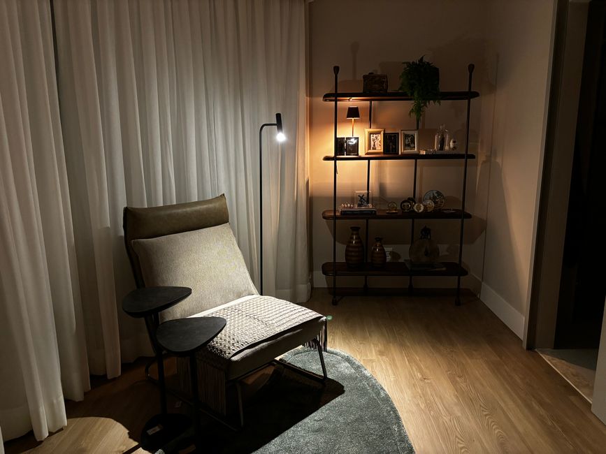 Floor Lamp around a statement mirror — home · Living Rooms