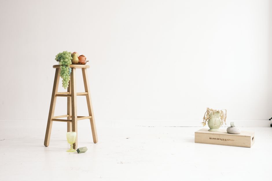 Small Stool around a statement mirror — home · Bathrooms