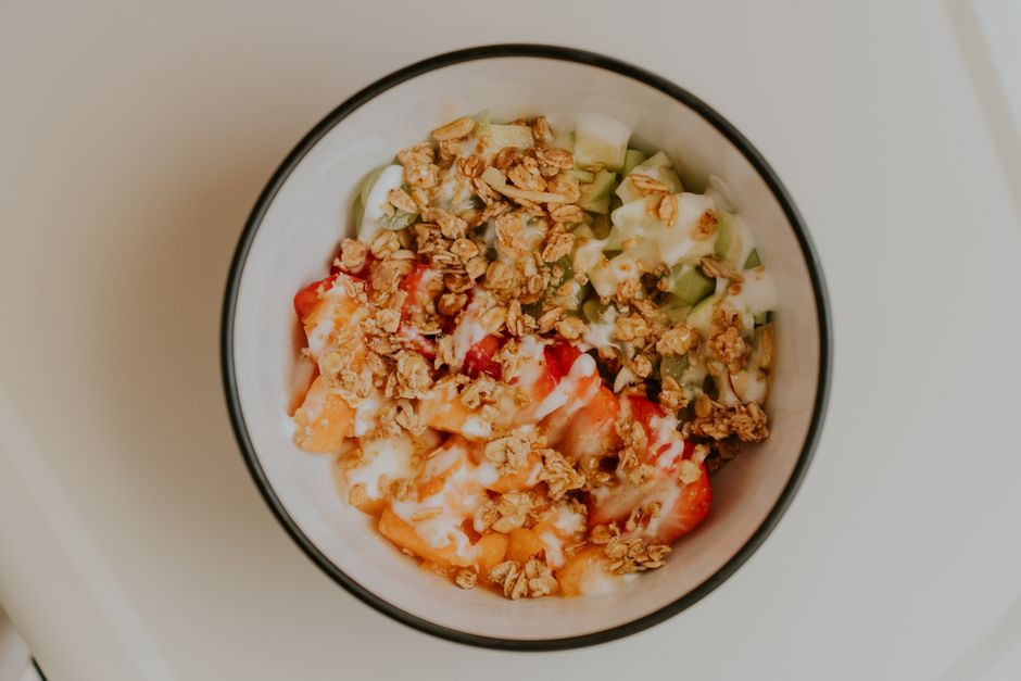 Strawberry Oat Latte with honeyed citrus — food · Drinks