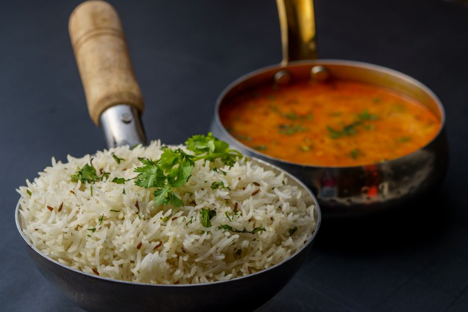 Coconut Curry Lentils with a warm grain accompaniment — food · Dinner Ideas