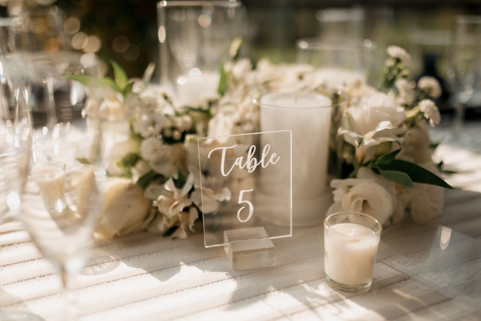 Table-Number Design with a simple hosting timeline — celebrations · Weddings