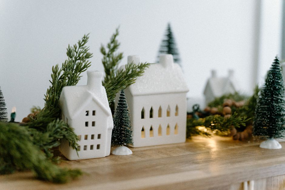 Mantel Village with a memory-making detail — celebrations · Christmas