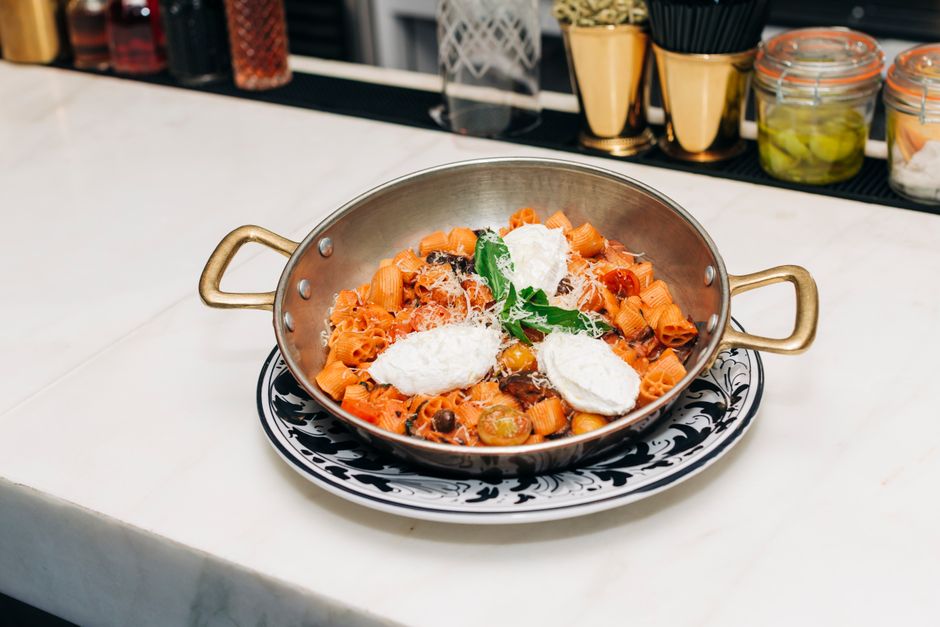 Roasted Tomato Pasta with a bright salsa — food · Recipes