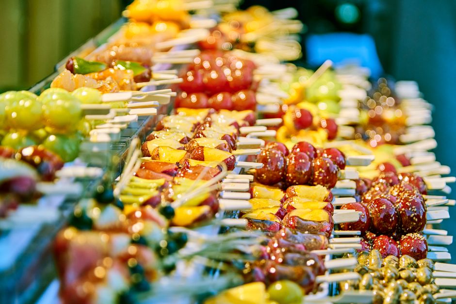 Fruit Skewer Cups for a game-day table — food · Party Food