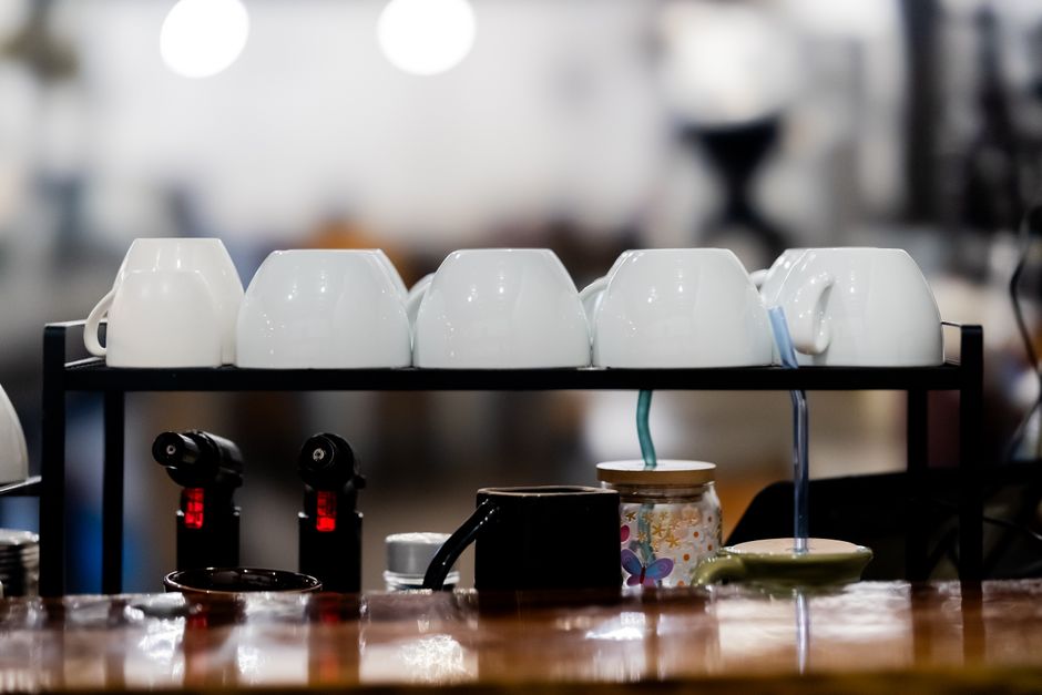 Coffee Station using one-color repetition — home · Kitchens