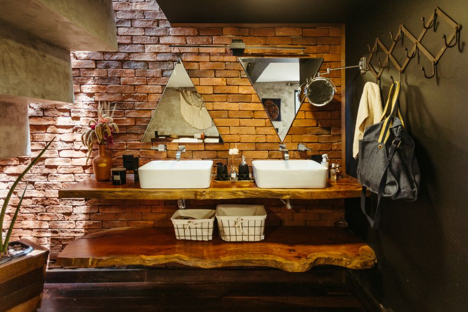Floating Vanity with removable updates — home · Bathrooms