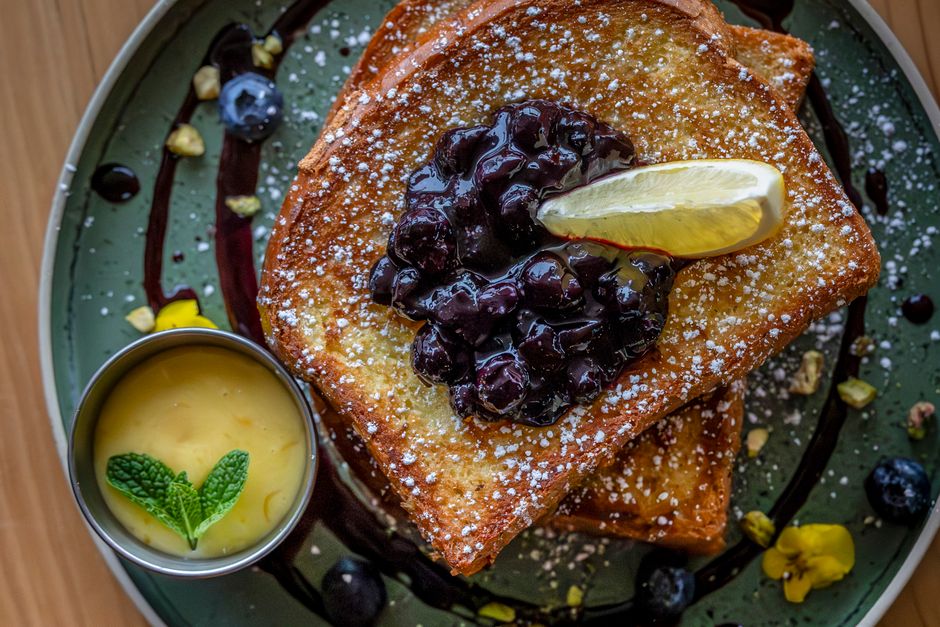 Cinnamon French Toast with avocado and herbs — food · Breakfast & Brunch