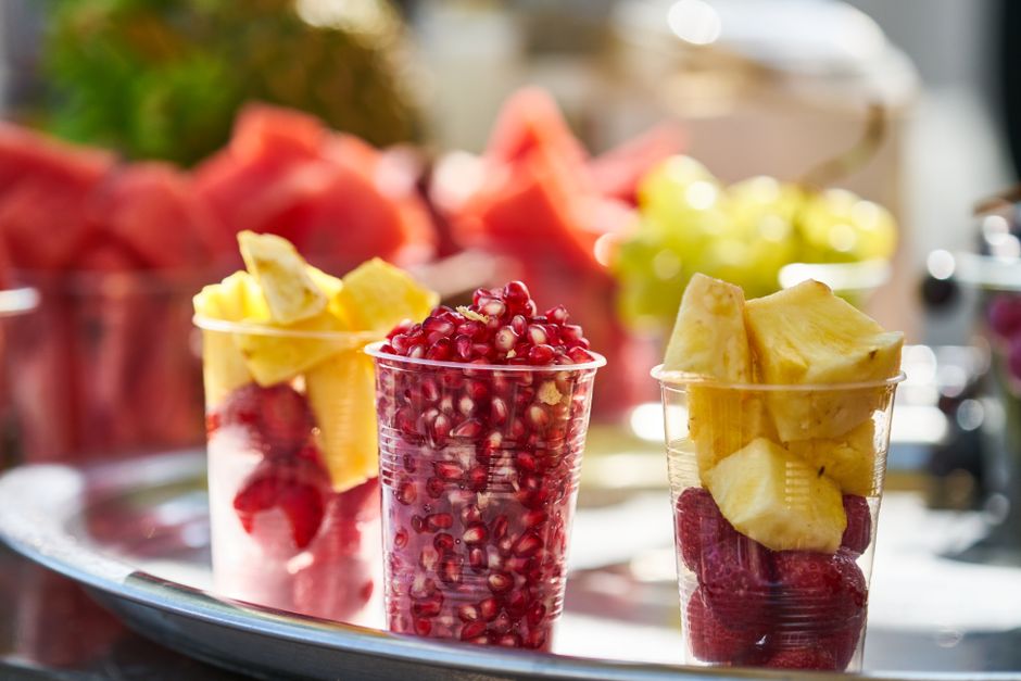 Fruit Skewer Cups for a make-ahead tray — food · Party Food