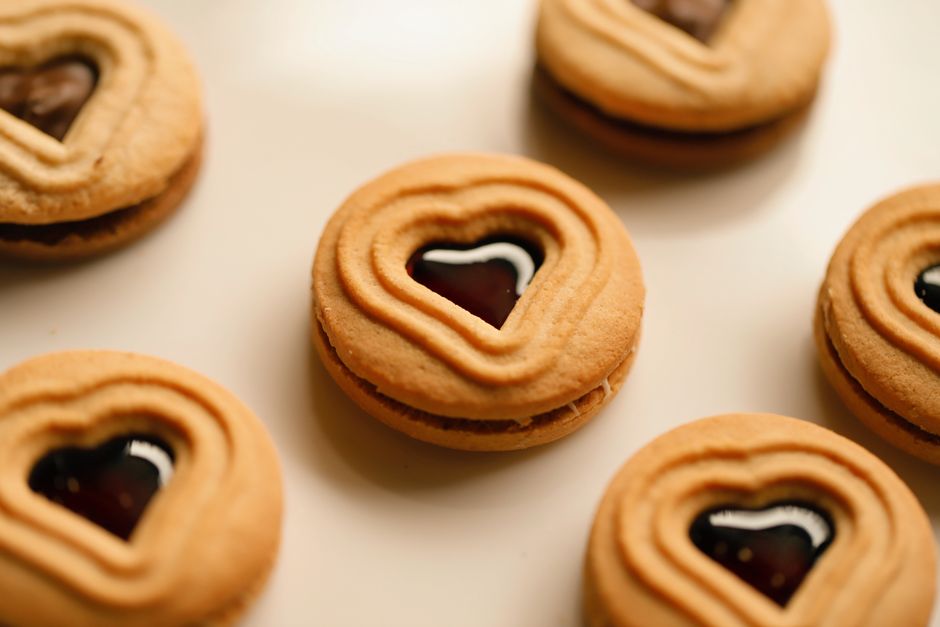 Jam Thumbprint Cookies with blueberry swirl — food · Baking