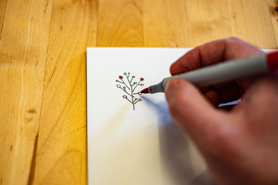Ink Botanical Sketch with a tactile texture — diy-creativity · Art & Painting
