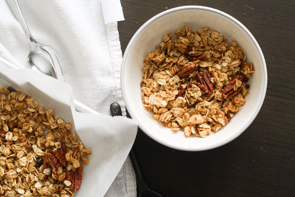 Peach Almond Granola — weekend breakfast brunch with lemon ricotta — food · Breakfast & Brunch