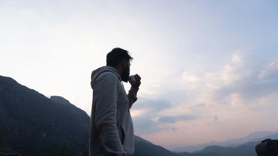 Sunrise Coffee Walk near a memorable viewpoint — travel · Couples Travel