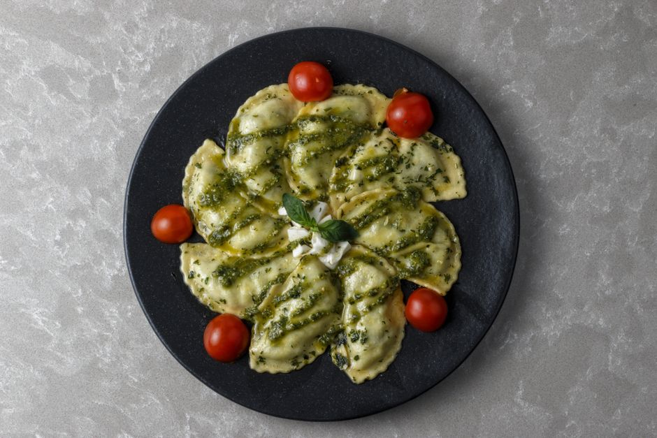 Pesto Tortellini Picks with mini skewers — food · Party Food