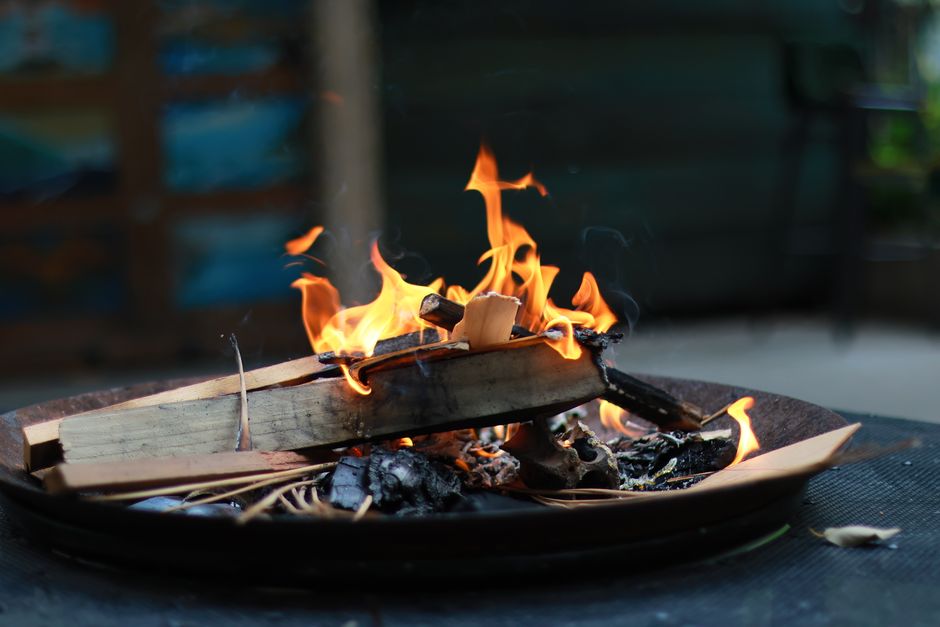 Fire-Pit Zone using warm neutral tones — home · Garden & Outdoor