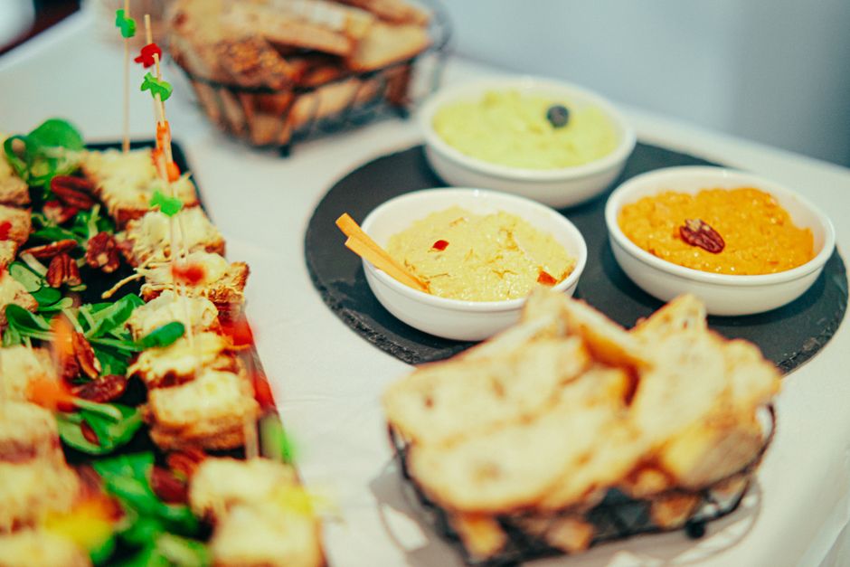 Warm Dip Table with a signature beverage — food · Food & Hosting
