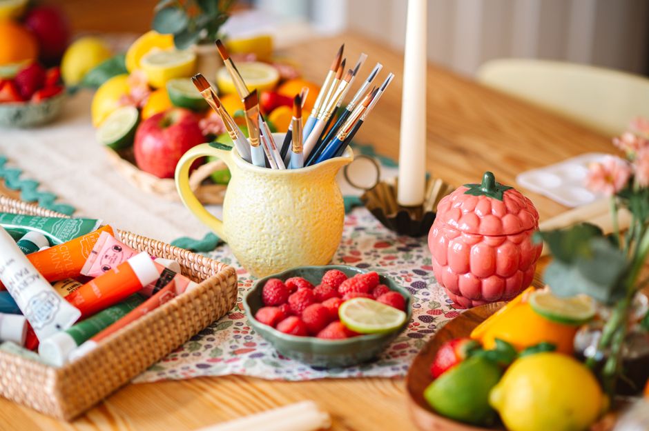 Gouache Fruit Study with a layered-paper effect — diy-creativity · Art & Painting