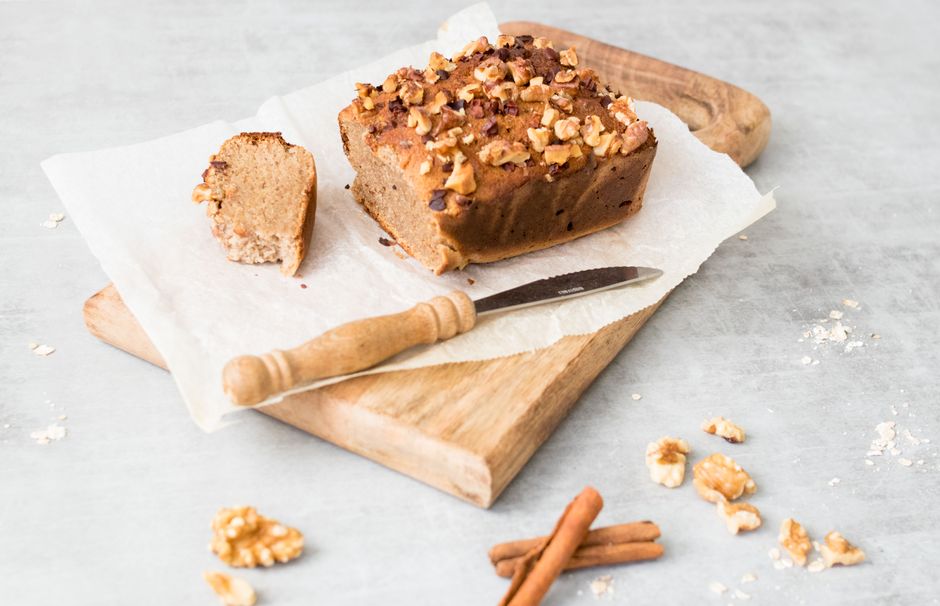 Apple Cinnamon Baked Oats with avocado and herbs — food · Breakfast & Brunch