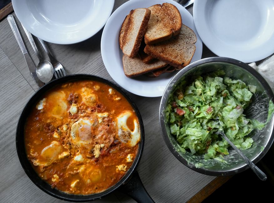 Shakshuka Skillet — weekend breakfast brunch with toasted almonds — food · Breakfast & Brunch