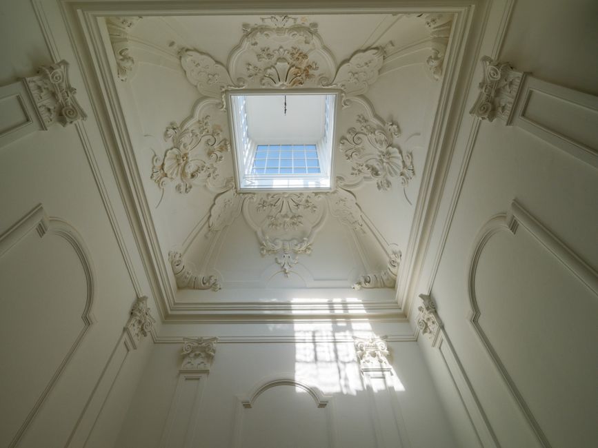 Statement Ceiling with a clever vertical solution — home · Interior Design