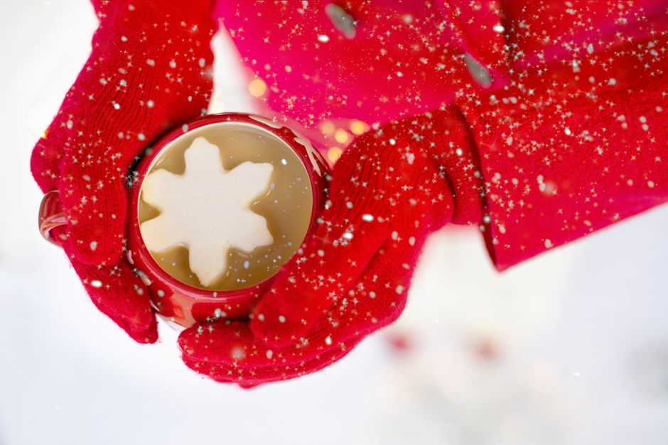 Hot Cocoa Bar around a memory wall — celebrations · Christmas