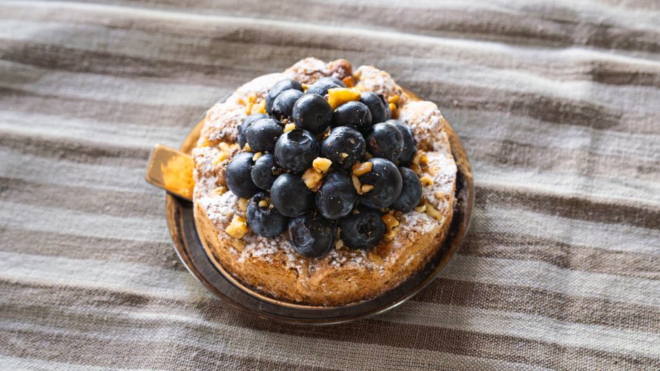 Blueberry Crisp with honeyed nuts — food · Desserts