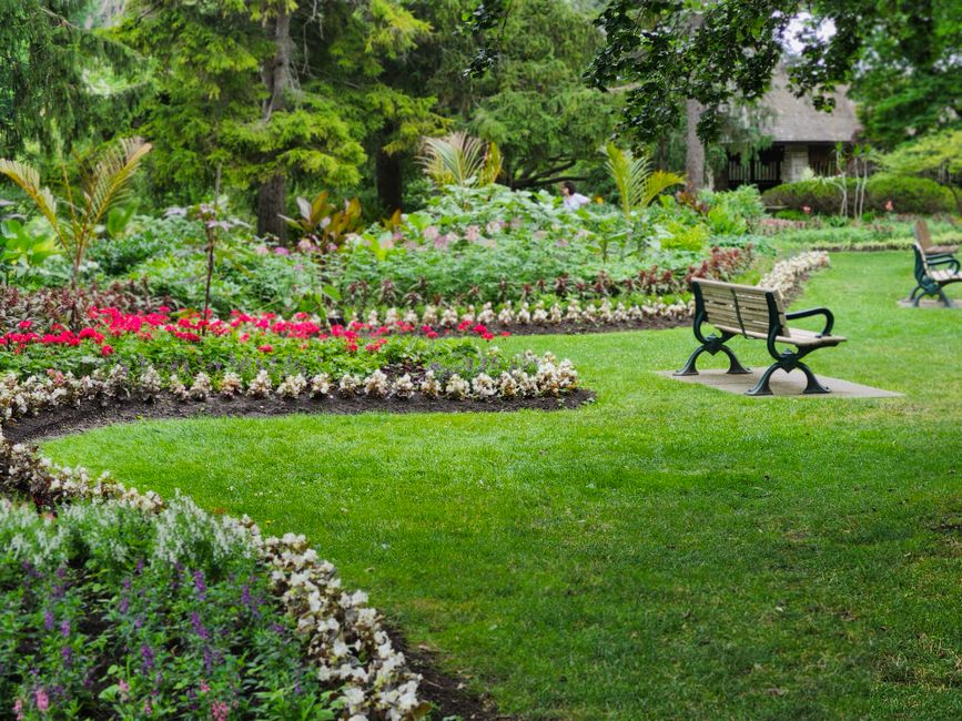Garden Bench using mixed wood tones — home · Garden & Outdoor