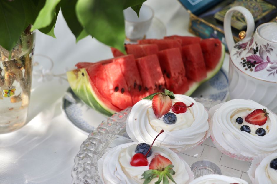 Fresh Fruit Dessert Table for a backyard lunch — food · Food & Hosting