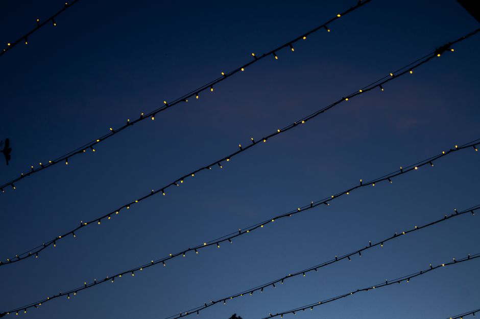 String-Light Corner using one-color repetition — home · Garden & Outdoor