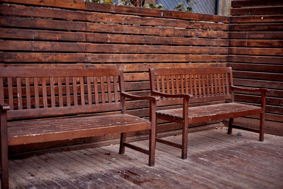 Garden Bench using warm neutral tones — home · Garden & Outdoor