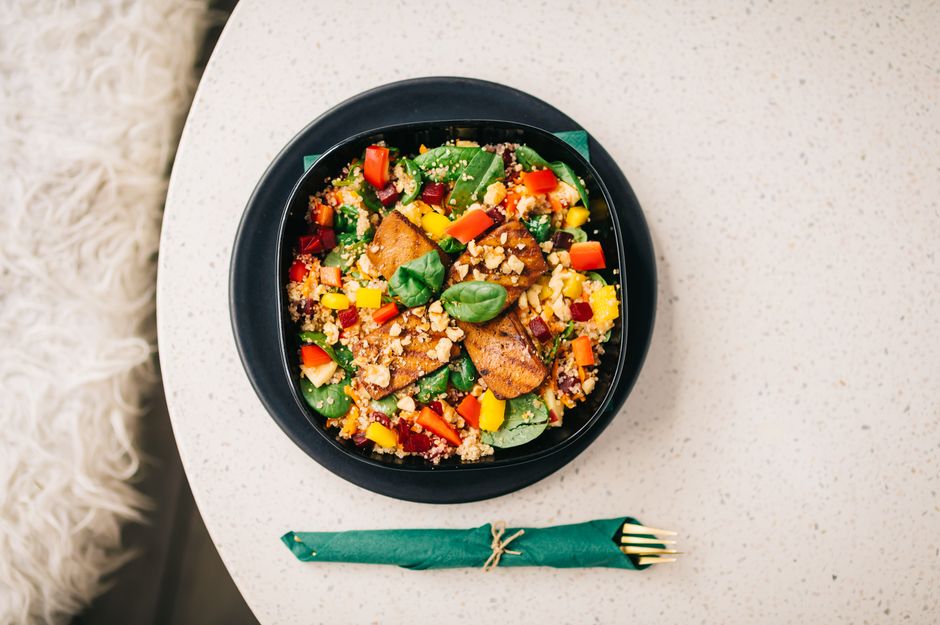 Greek Quinoa Bowl with avocado crema — food · Lunch Ideas