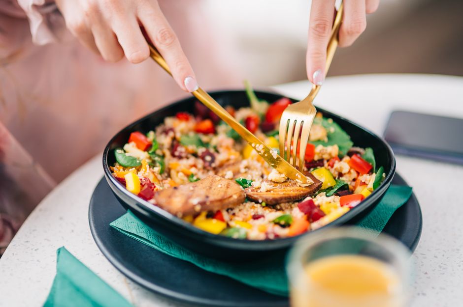 Greek Quinoa Bowl for picnics park benches — food · Lunch Ideas