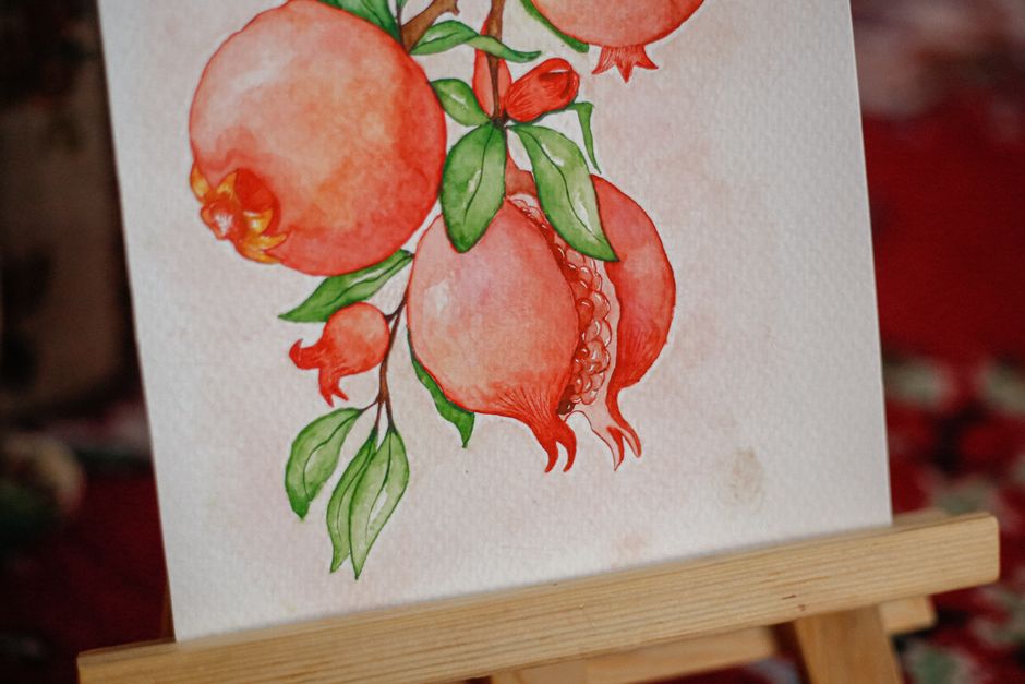 Gouache Fruit Study for blank journal page — diy-creativity · Art & Painting