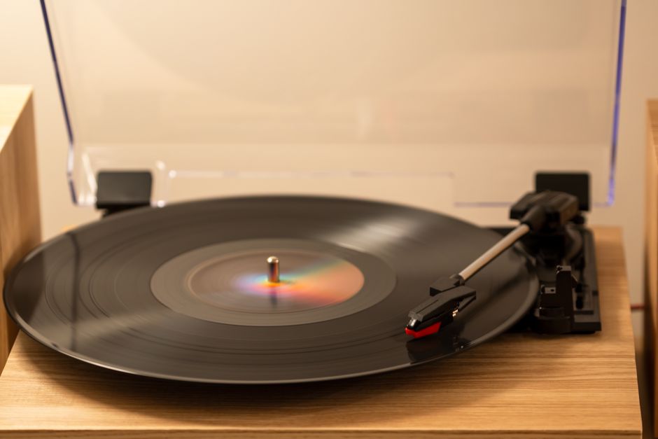 Vinyl Listening Hour around a living-room setup — entertainment · Music