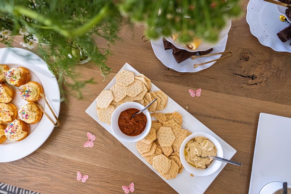 Whipped Feta Dip with roasted chickpeas — food · Snacks