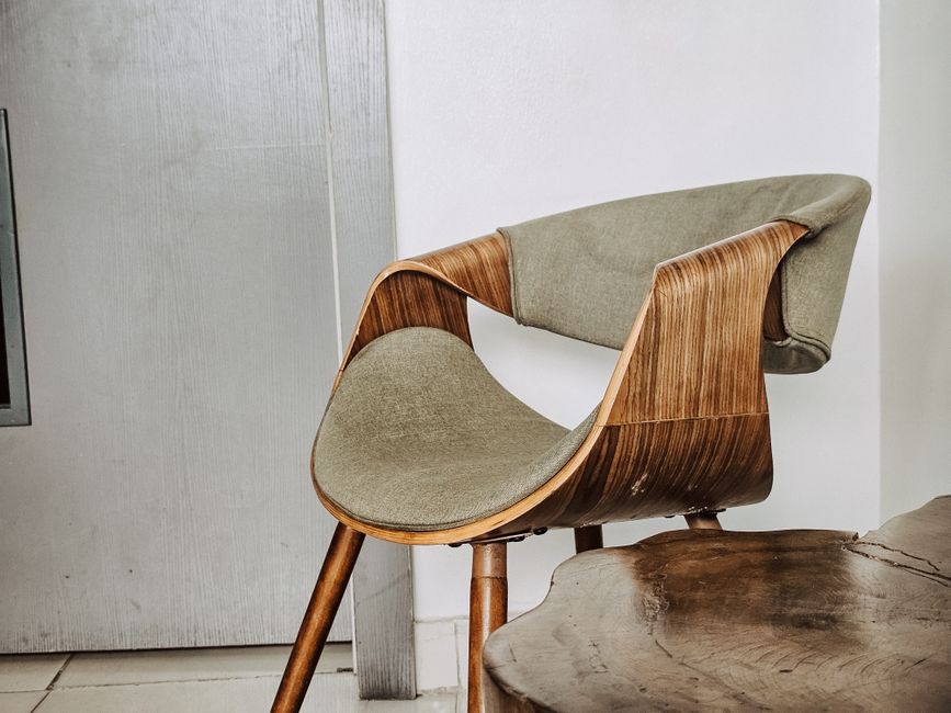 Accent Chair with woven texture — home · Living Rooms