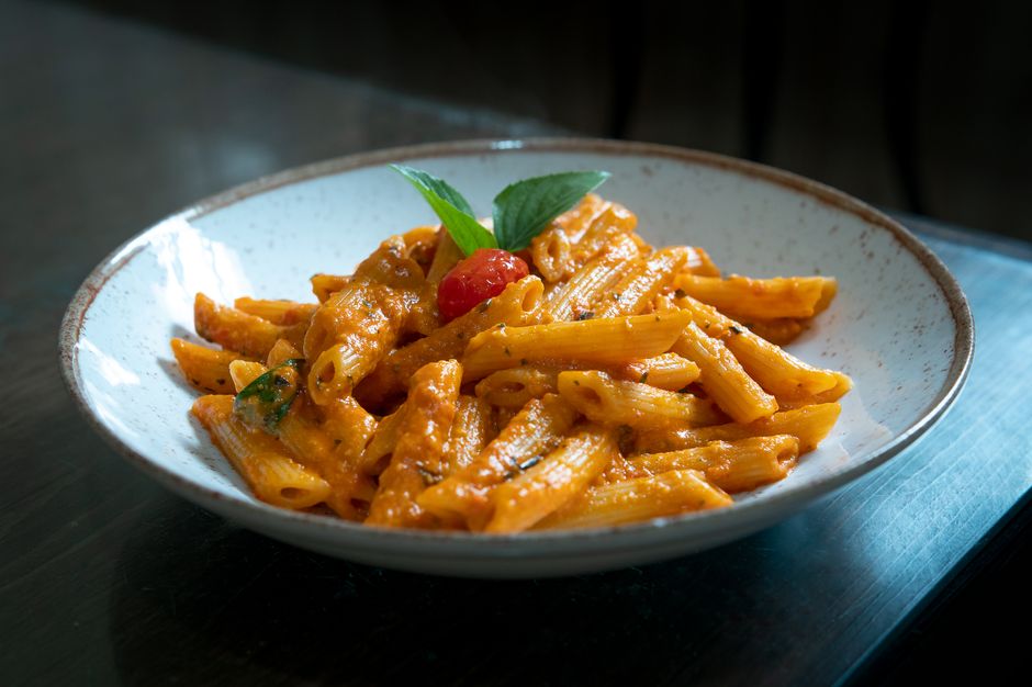 Roasted Tomato Pasta with a protein-rich addition — food · Recipes