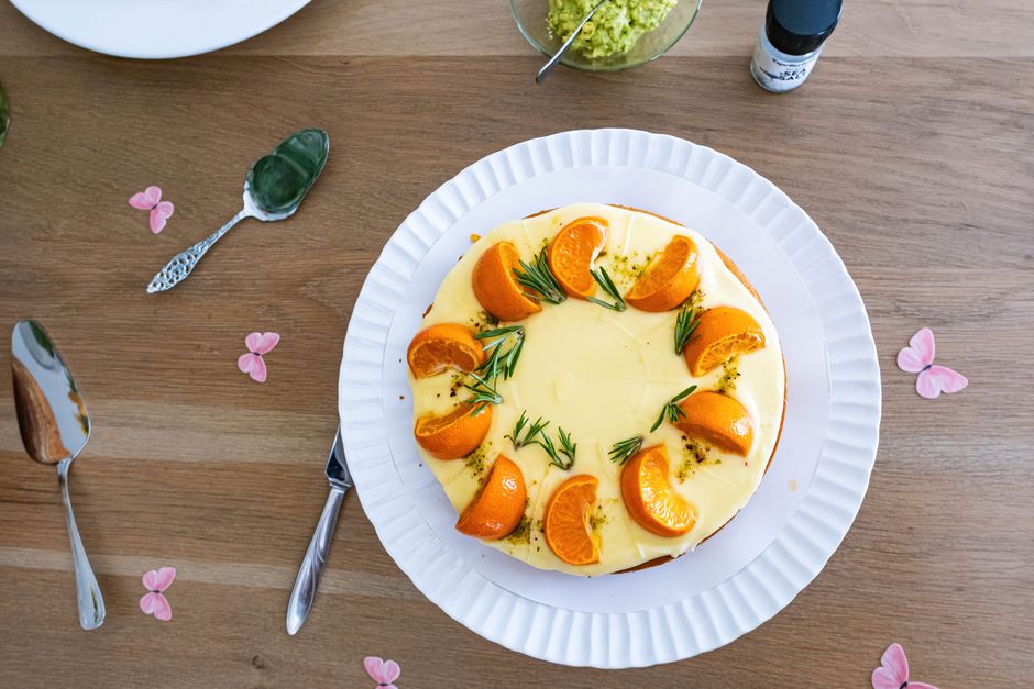 Orange Olive Oil Cake with salted caramel — food · Desserts
