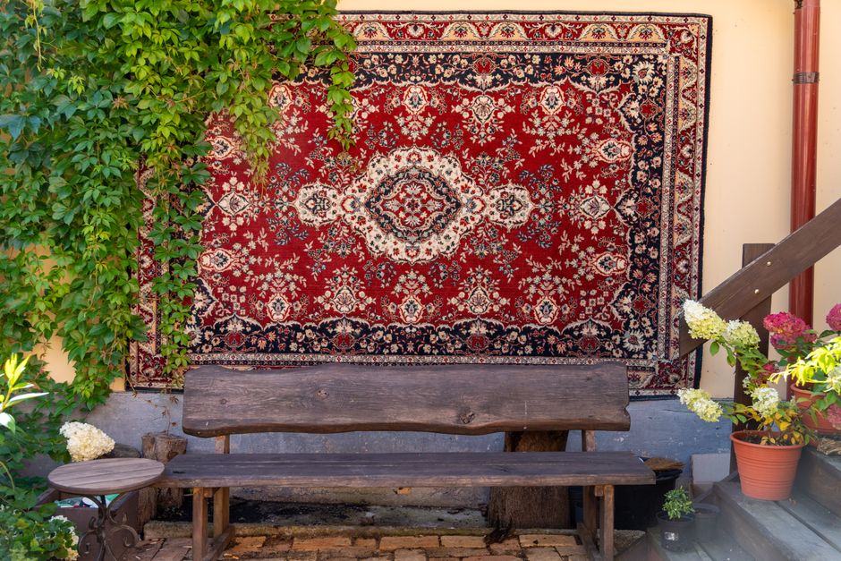 Patio Rug using mixed wood tones — home · Garden & Outdoor