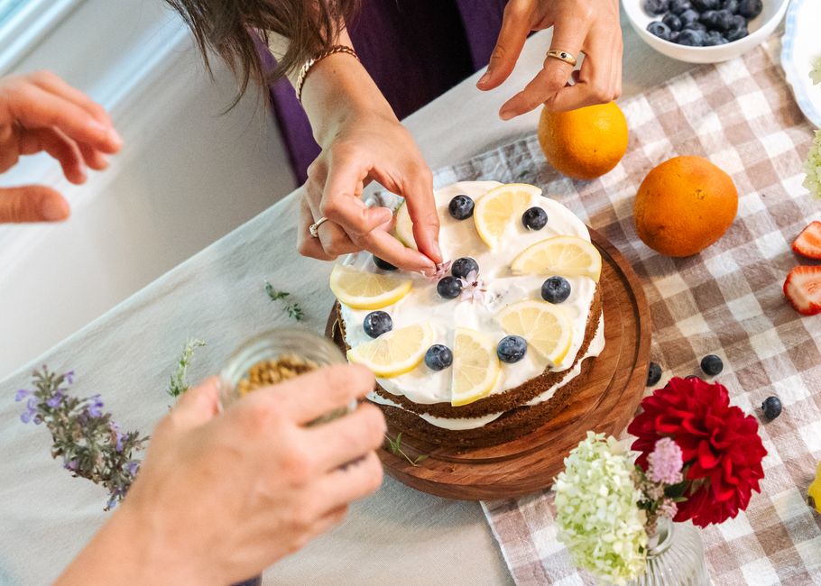 Blueberry Crisp with lemon glaze — food · Desserts