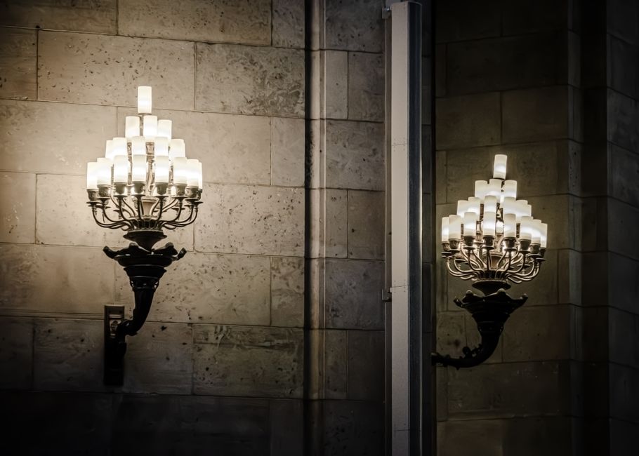 Wall Sconce with one sculptural accent — home · Bathrooms