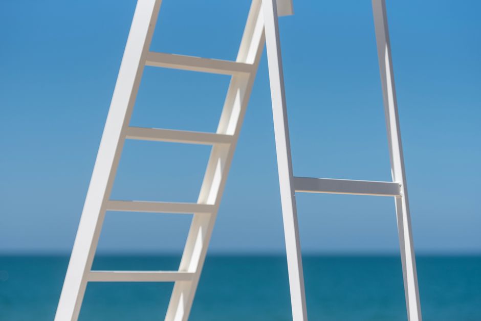 Linen Ladder with a soft curved silhouette — home · Bathrooms