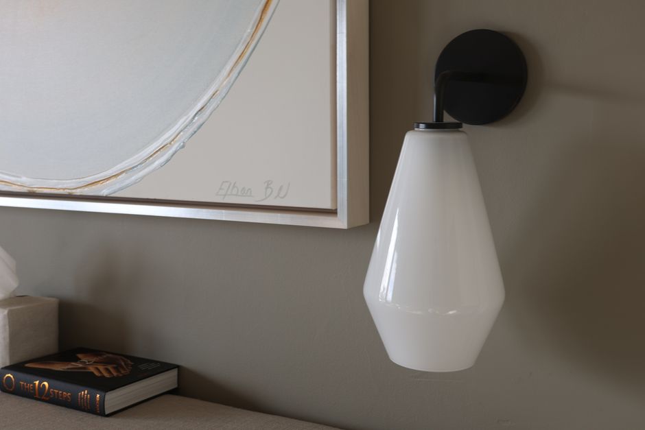 Wall Sconce with a useful styling trick — home · Bathrooms