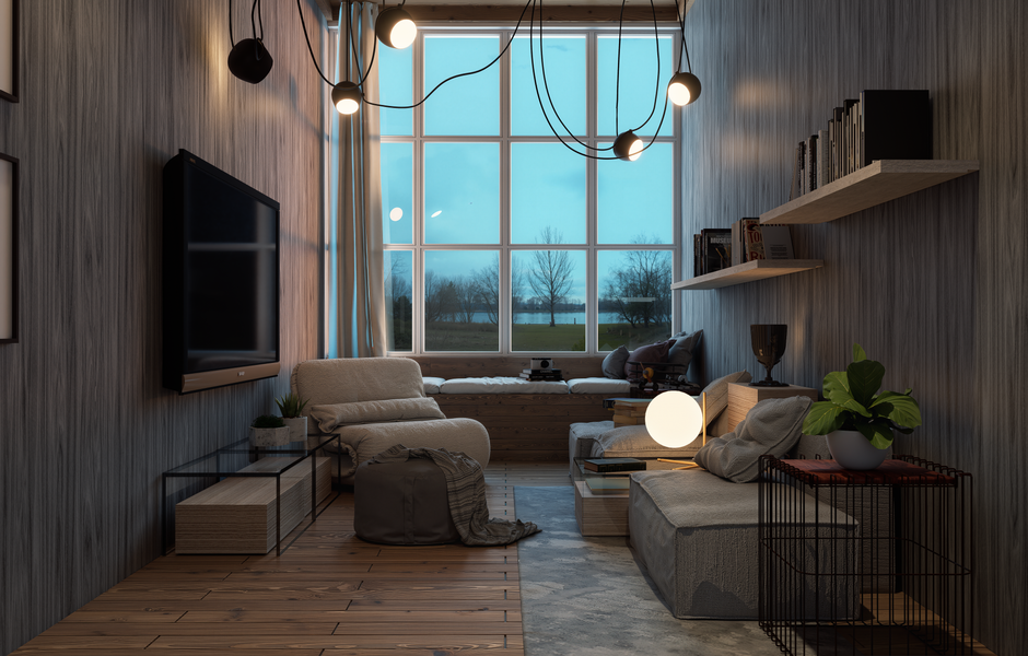 Layered Lighting Plan with warm evening lighting — home · Interior Design