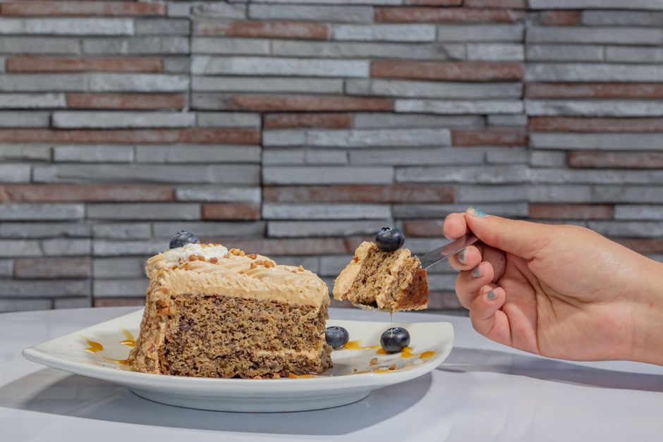 Blueberry Crisp with salted caramel — food · Desserts