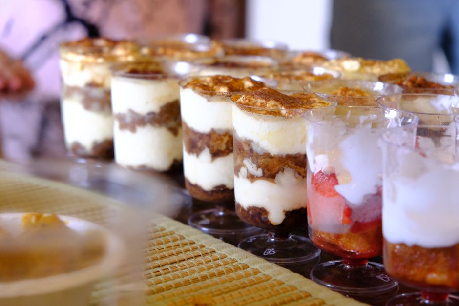 Mini Tiramisu Cups with cinnamon sugar — food · Desserts