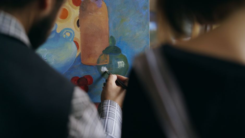 Paint-And-Sip Night with a creative finale — entertainment · Date Nights