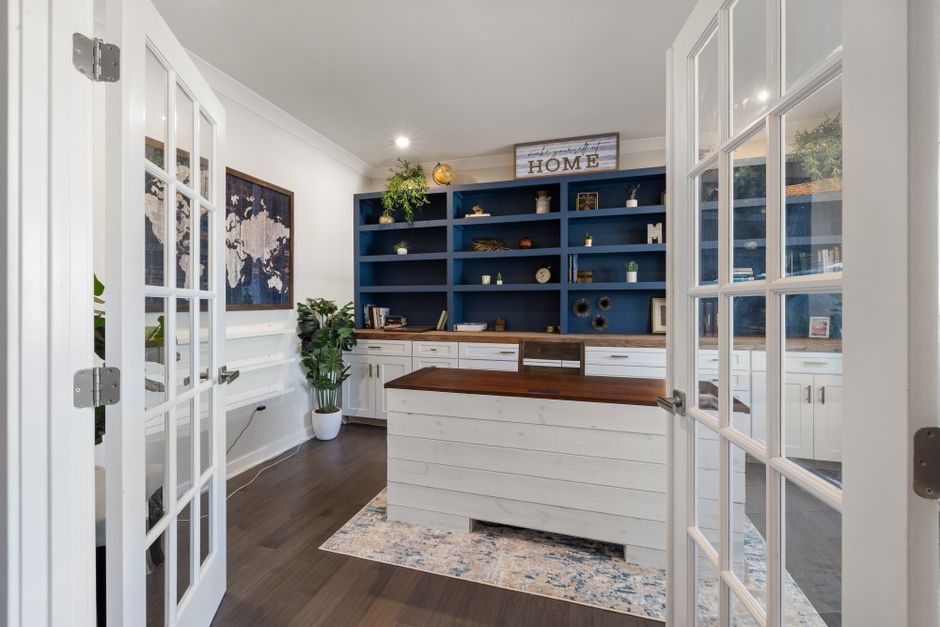Open Shelving with woven texture — home · Kitchens