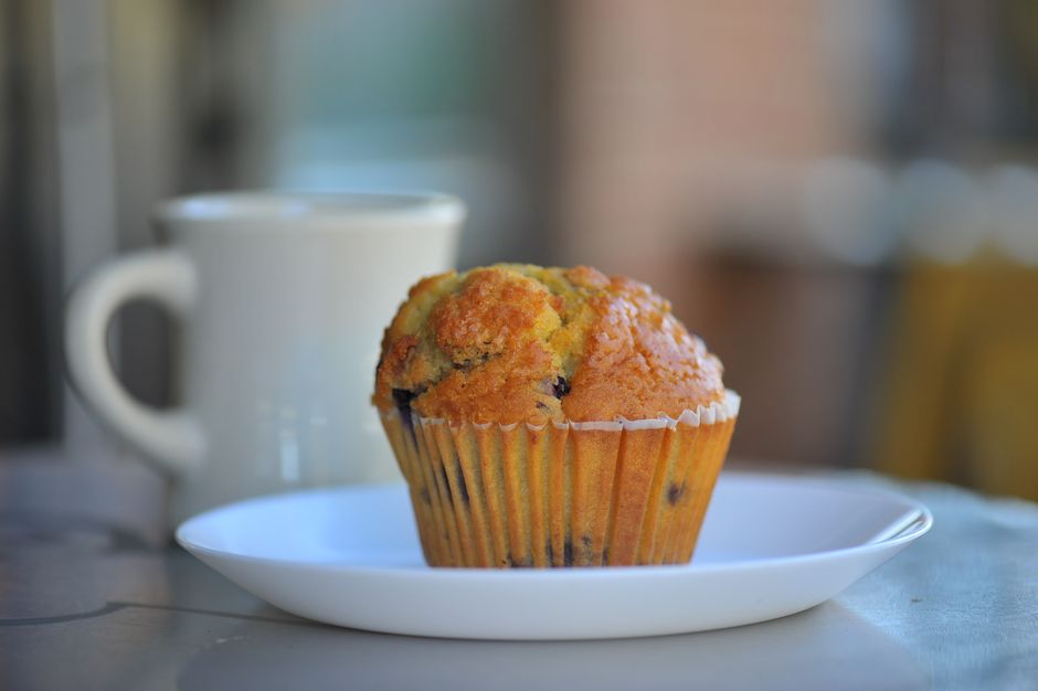 Blueberry Muffins with blueberry swirl — food · Baking