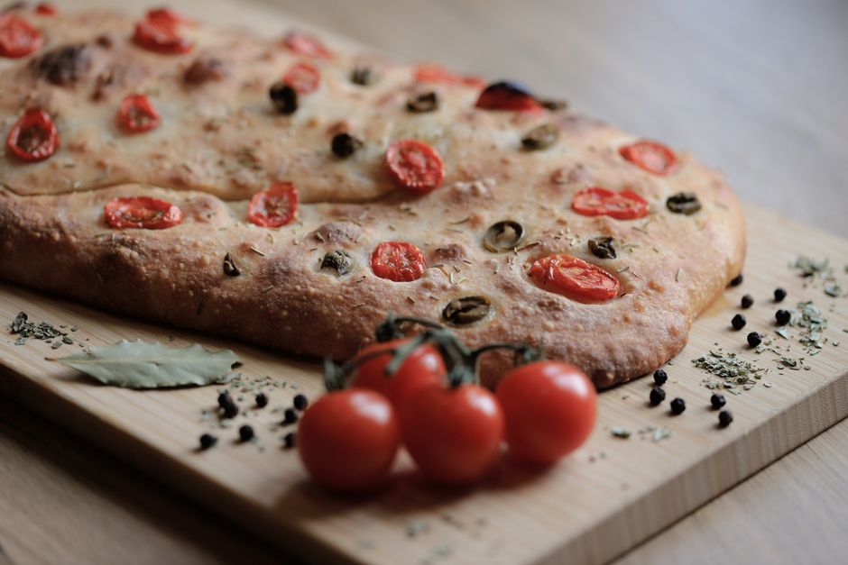 Focaccia for sunday oven session — food · Baking
